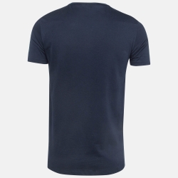 Dior Homme Navy Blue Cotton Jersey V-Neck T-Shirt XS