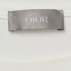 Dior Homme White  Logo Embroidered Cotton T-Shirt XS
