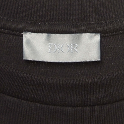 Pre Owned Dior Homme Black CD Embroidered Cotton T-Shirt XS