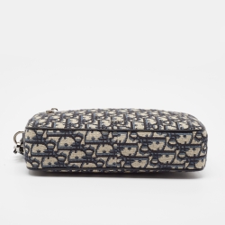 Dior Beige/Black Oblique Canvas and Leather Toiletry Bag