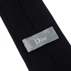 Pre Owned Dior Black Silk Skinny Tie 