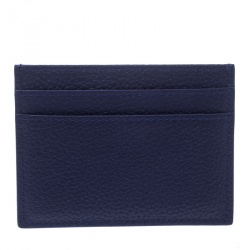 Pre Owned Dior Blue Leather Card Holder
