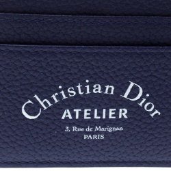Pre Owned Dior Blue Leather Card Holder