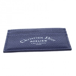 Pre Owned Dior Blue Leather Card Holder