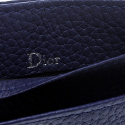 Pre Owned Dior Blue Leather Card Holder