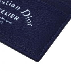 Pre Owned Dior Blue Leather Card Holder
