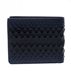 Dior Homme Navy Blue/Black Python Bifold Wallet