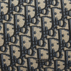 مملوكة مسبقًا Dior Black/Navy Blue Oblique Canvas and Leather Lingot 22 Bag