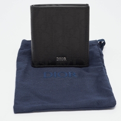 Dior Black Oblique Galaxy Leather Bifold Wallet