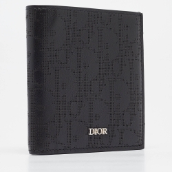 Dior Black Oblique Galaxy Leather Bifold Wallet