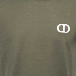 Dior Homme Green CD Icon Embroidered Cotton Crew Neck T-Shirt M