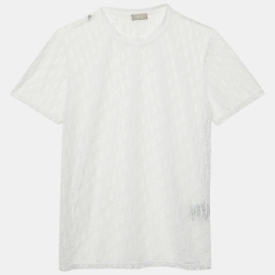 Dior Homme White Oblique Jersey Sheer T-Shirt M