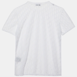 Dior Homme White Oblique Jersey Sheer T-Shirt M