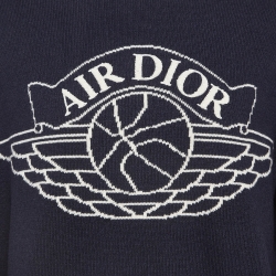 Pre Owned Dior X Jordan Navy Blue Wings Intarsia Cashmere Pullover M