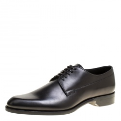 Pre Owned Dior Black Leather Lace Up Derby Size 42