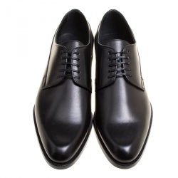 Pre Owned Dior Black Leather Lace Up Derby Size 42