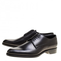Pre Owned Dior Black Leather Lace Up Derby Size 42