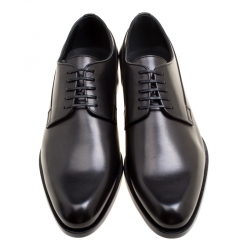 Pre Owned Dior Black Leather Lace Up Derby Size 41