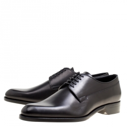 Pre Owned Dior Black Leather Lace Up Derby Size 41