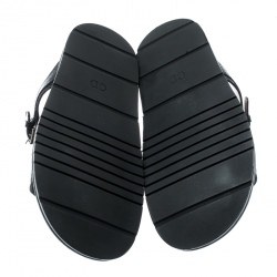 Dior Homme Black Snakeskin Flat Slides Size 43