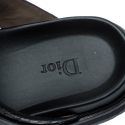 Dior Homme Black Snakeskin Flat Slides Size 43