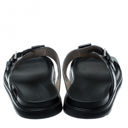 Dior Homme Black Snakeskin Flat Slides Size 43