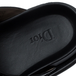 Dior Homme Black Snakeskin Flat Slides Size 42.5