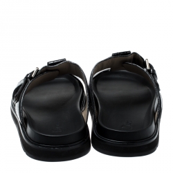 Dior Homme Black Snakeskin Flat Slides Size 42.5