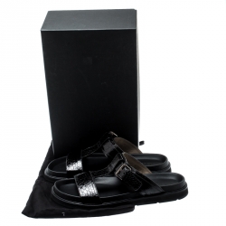 Dior Homme Black Snakeskin Flat Slides Size 42.5