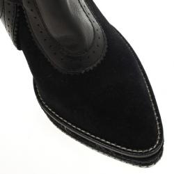 مملوكة مسبقًا Christian Dior Black Suede &amp; Leather Lace Up Intrigante Over The Knee Boots Size 38.5