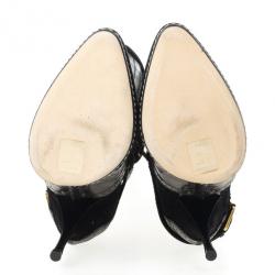 مملوكة مسبقًا Christian Dior Black Suede &amp; Leather Lace Up Intrigante Over The Knee Boots Size 38.5