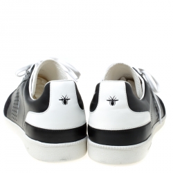 Pre Owned Dior Homme Monochrome Leather And Suede Sneakers Size 44