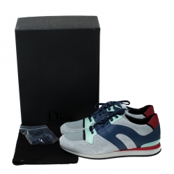 Dior Homme Multicolor Suede and Leather B02 Lace Low Top Sneakers Size 43