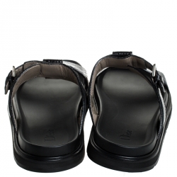 Dior Homme Black Snakeskin Flat Slides Size 43.5