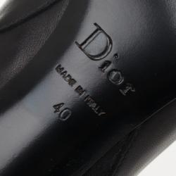 مملوكة مسبقًا Christian Dior Black Leather Buckle Ankle Boots Size 40