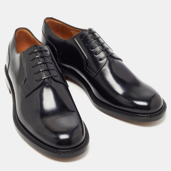 Pre Owned Dior Black Leather Lace Up Oxford Size 42