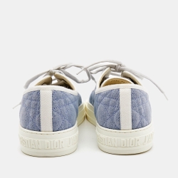 Pre Owned Dior Blue Cannage Quilted Canvas Walk'n'Dior Low Top Sneakers  Size 42