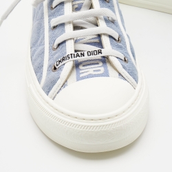 Pre Owned Dior Blue Cannage Quilted Canvas Walk'n'Dior Low Top Sneakers  Size 42