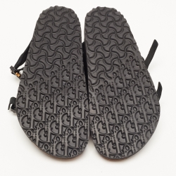 Pre Owned Dior X Birkenstock Milano Black Suede and Nubuck Buckle Slingback Sandals Size 42