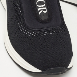 Dior Black Knit Fabric and Neoprene B25 Slip On Sneakers Size 45