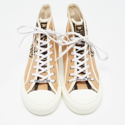 Pre Owned Dior Beige Jute Union Embroidered Walk'n'Dior Sneakers Size 42