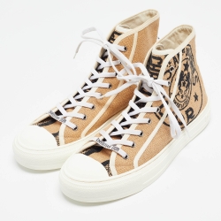Pre Owned Dior Beige Jute Union Embroidered Walk'n'Dior Sneakers Size 42
