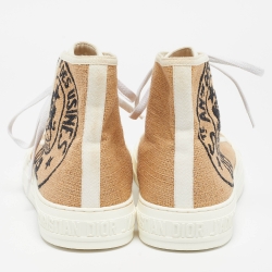 Pre Owned Dior Beige Jute Union Embroidered Walk'n'Dior Sneakers Size 42