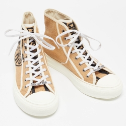 Pre Owned Dior Beige Jute Union Embroidered Walk'n'Dior Sneakers Size 42