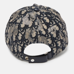 Dior Homme Grey/Navy Blue Oblique Print Baseball Cap S