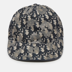 Dior Homme Grey/Navy Blue Oblique Print Baseball Cap S