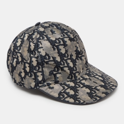 Dior Homme Grey/Navy Blue Oblique Print Baseball Cap S