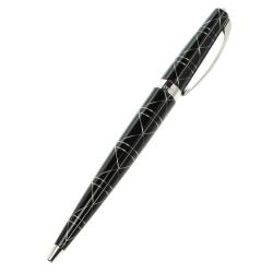 Dior Black Patent Resin & Engraved Silver Tone Ballpoint Pen Dior