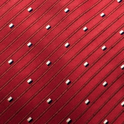 Pre Owned Valentino Red Diagonal Striped Textured Silk Jacquard Traditional Tie 