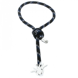 Pre Owned Dior Bee Silver & Woven Cord Adjustable Bracelet 